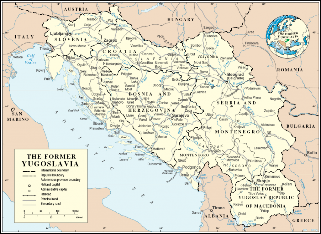 Map of Yugoslavia, 1945-1988