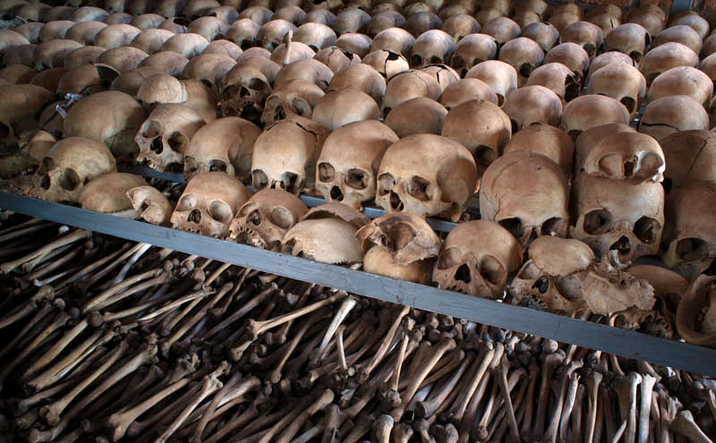 Each of these skulls represents a human being: a mother, a father, a son, a daughter, a friend
