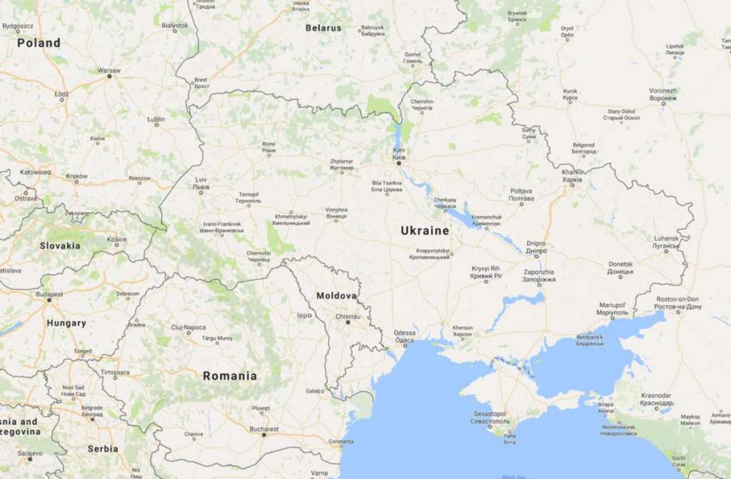 L’Ukraine – Cartes Google