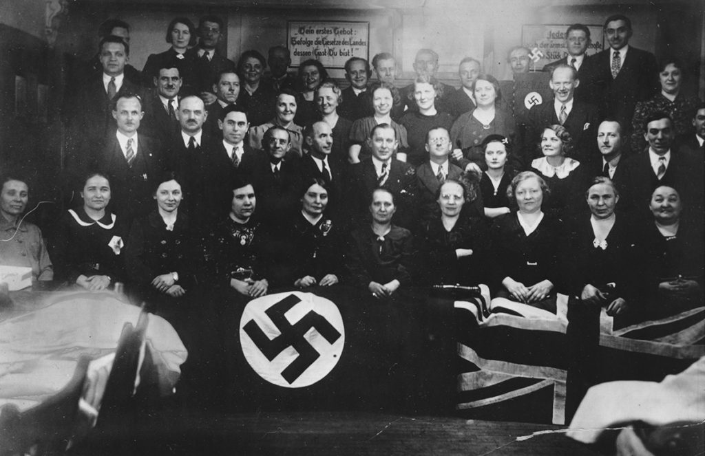 St. Agathe, Quebec 1935. German Bund group Nazi supporters.