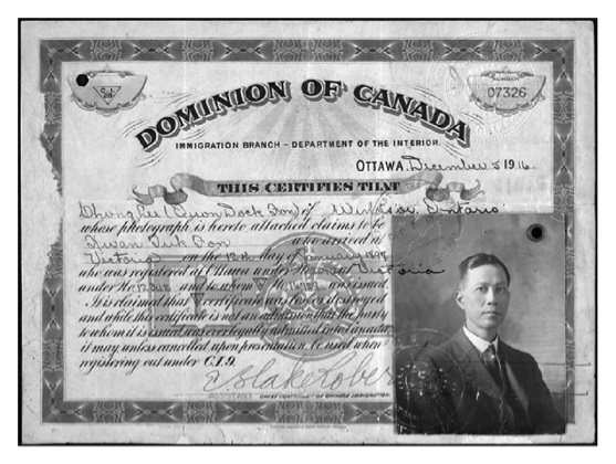 Chinese Immigration Certificate.
