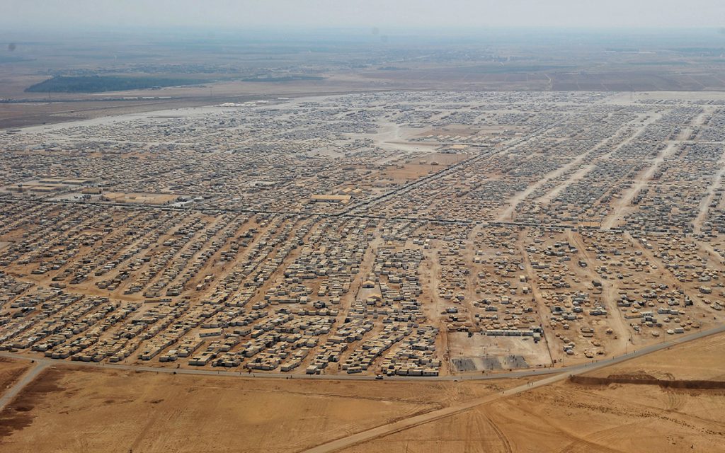 The largest refugee camp in Jordan, Zaatari refugee camp, home to more than 80,000 displaced Syrians.